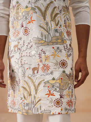 Floral Embroidered and Sequins Kurta Set