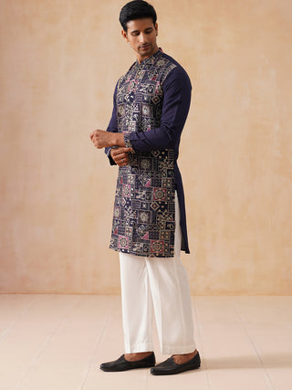 Embroidered Straight Kurta Set For Men