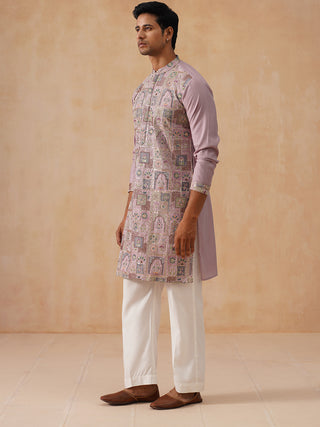 Embroidered Straight Kurta Set For Men