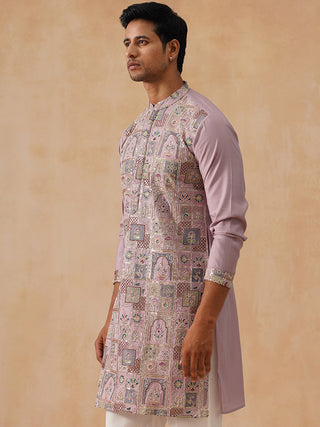 Embroidered Straight Kurta For Men