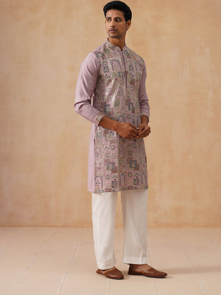 Embroidered Straight Kurta Set For Men