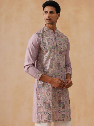 Embroidered Straight Kurta For Men