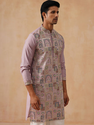 Embroidered Straight Kurta For Men