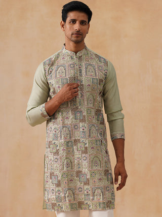 Embroidered Straight Kurta For Men