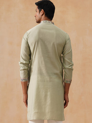 Embroidered Straight Kurta For Men