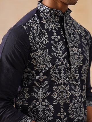 Embroidered Straight Kurta Pyjama Set For Men