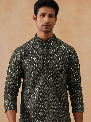 Traditional Mirror Embroidered Kurtas for Men