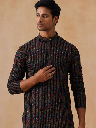 Multicolor Embroidered Viscose Rayon Kurta Set
