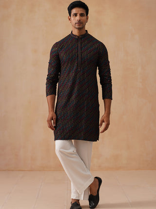 Multicolor Embroidered Viscose Rayon Kurta Set