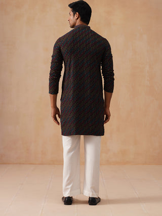 Multicolor Embroidered Viscose Rayon Kurta Set