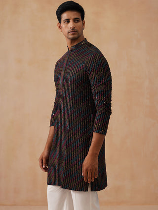 Multicolor Embroidered Viscose Rayon Kurta Set