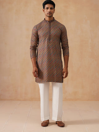 Multicolor Embroidered Viscose Rayon Kurta Set