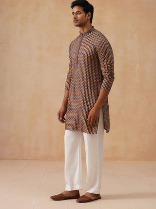 Multicolor Embroidered Viscose Rayon Kurta Set