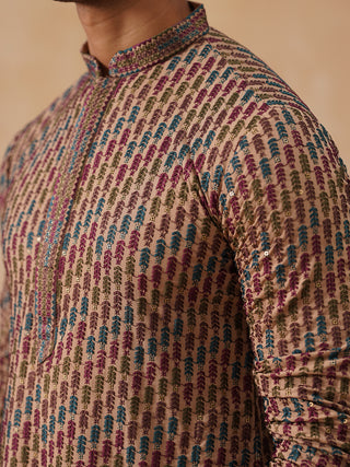 Multicolor Embroidered Viscose Rayon Kurta Set
