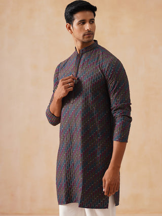 Multicolor Embroidered Viscose Rayon Kurta Set