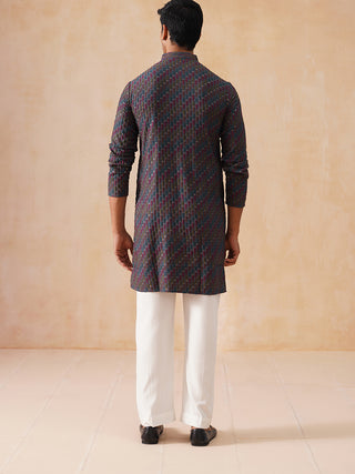 Multicolor Embroidered Viscose Rayon Kurta Set