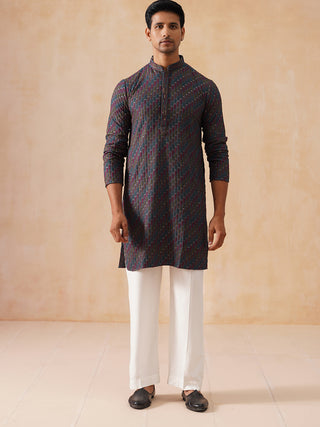 Multicolor Embroidered Viscose Rayon Kurta Set