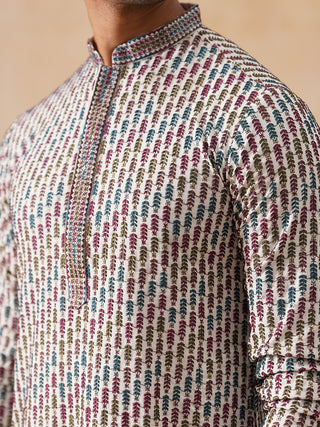 Multicolor Embroidered Viscose Rayon Kurta