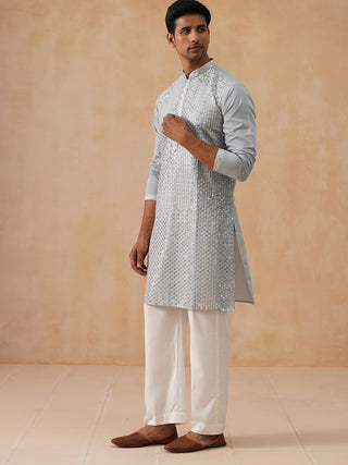 Embroidered Mirror Work Kurta Pyjama