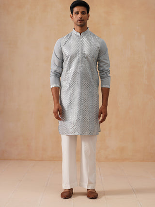 Embroidered Mirror Work Kurta Pyjama