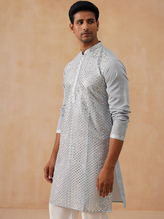 Embroidered Mirror Work Kurta Pyjama