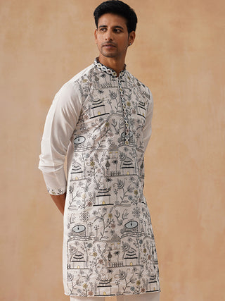 Silk Blend Embroidered Kurtas