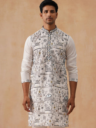 Silk Blend Embroidered Kurtas