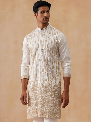 Embroidered Silk Blend Kurtas