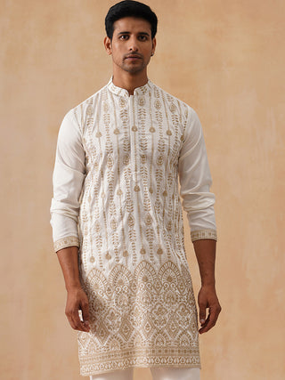 Embroidered Silk Blend Kurtas