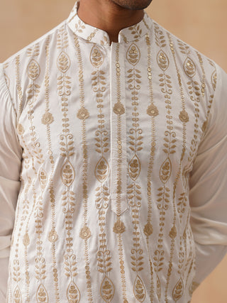 Embroidered Silk Blend Kurta Pyjama Set