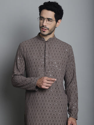 Men's Chikankari Embroidered and Sequence Kurta with Pyjama