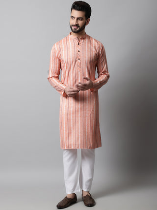 Men Coral Geomatric Printed Kurta with Churidar