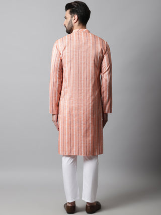 Men Coral Geomatric Printed Kurta with Churidar