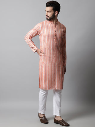 Men Coral Geomatric Printed Kurta with Churidar