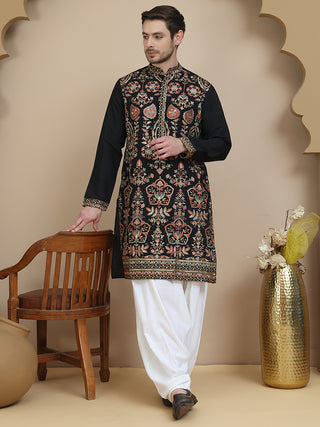 Floral Embroidered Straight Kurta With Salwar