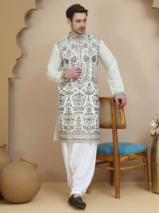 Floral Embroidered Straight Kurta With Salwar