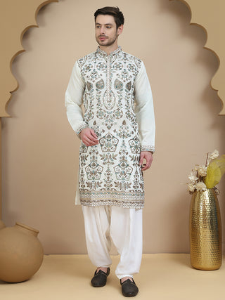 Floral Embroidered Straight Kurta With Salwar