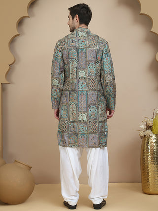 Embroidered Kurta with Classic White Salwar