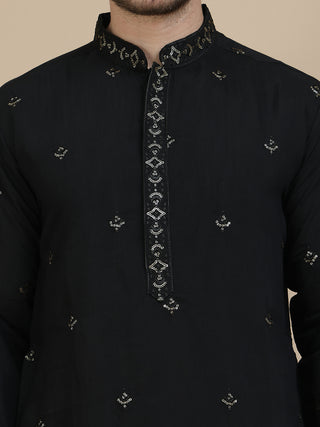 Embroidered Kurta Salwar and Dupatta Set for Men