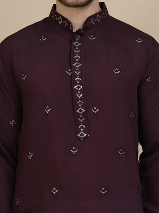 Embroidered Kurta Salwar and Dupatta Set for Men