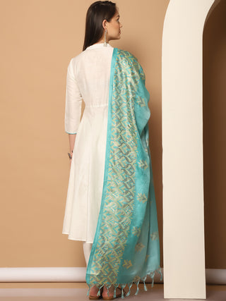 Embroidered Kurta,Printed Dupatta and Trouser Set