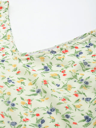 Floarl print flaired gorgette dress from Jompers