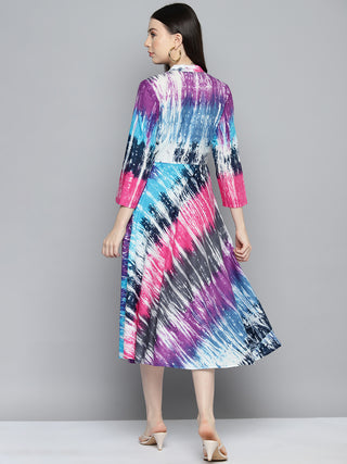 Ombre effect flaired dress