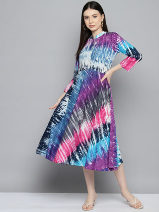 Ombre effect flaired dress