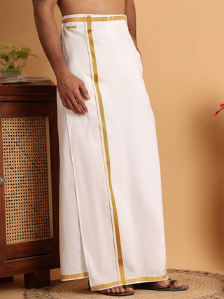 Readymade Dhoti with Golden Zari Border