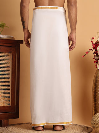 Readymade Dhoti with Golden Zari Border