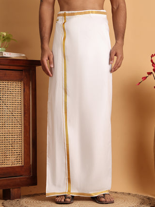 Readymade Dhoti with Golden Zari Border