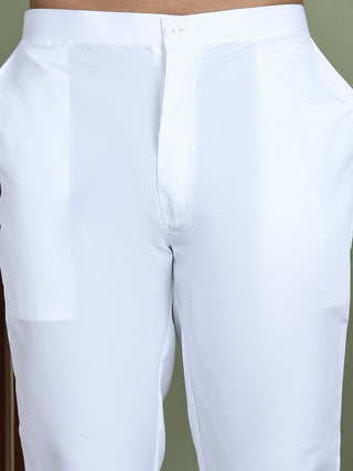 Men White Solid Pant Look Pyjama