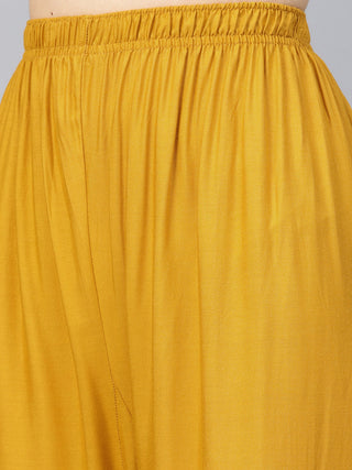 Women Mustard Straight Elasticated Palazzo