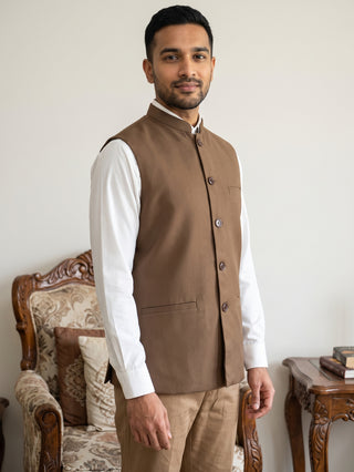 Solid Nehru Jacket For Men